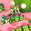 Cactus Bloom Mini Dragon - Figurină 3D Dragon Kawaii Verde cu Trandafiri