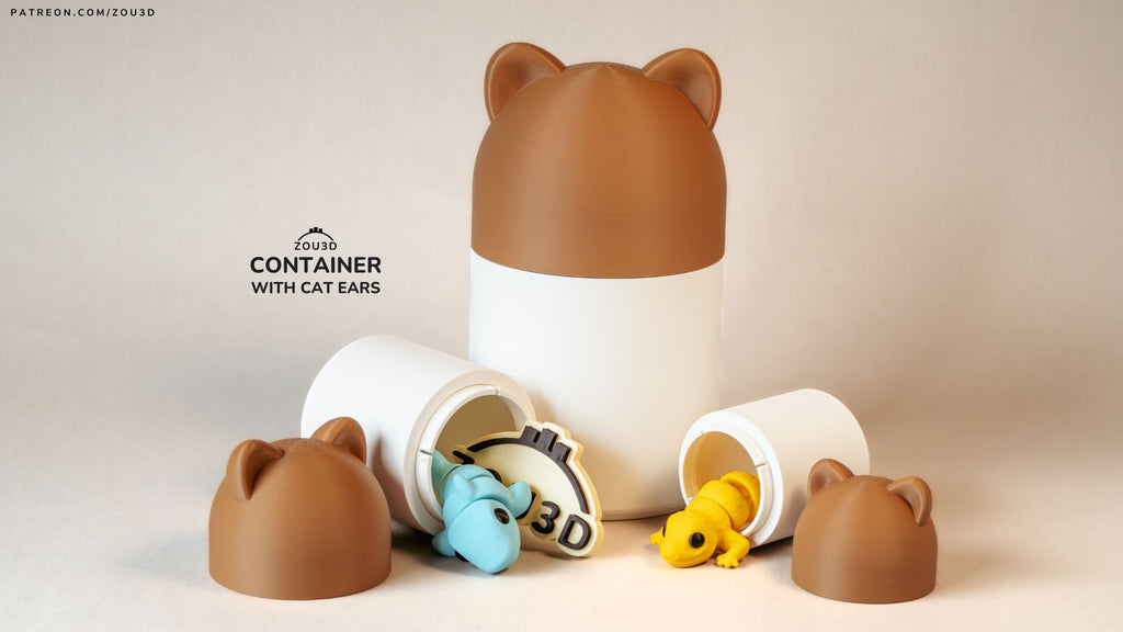 Container with Cat Ears - Recipient 3D Decorativ