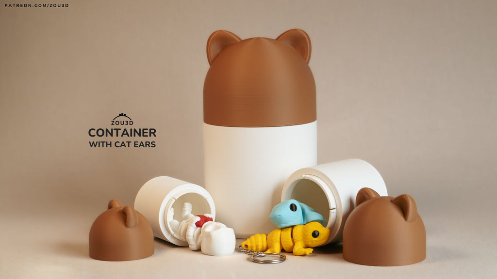 Container with Cat Ears - Recipient 3D Decorativ