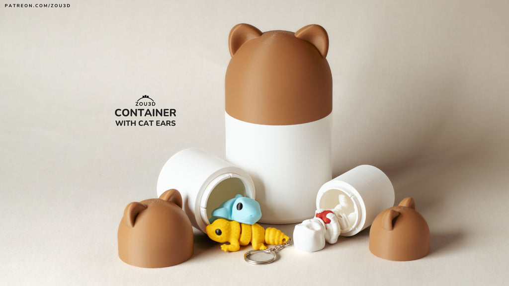 Container with Cat Ears - Recipient 3D Decorativ