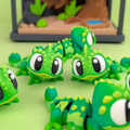 Flexi Chameleon - Figurină 3D Cameleon Kawaii Verde Articulat