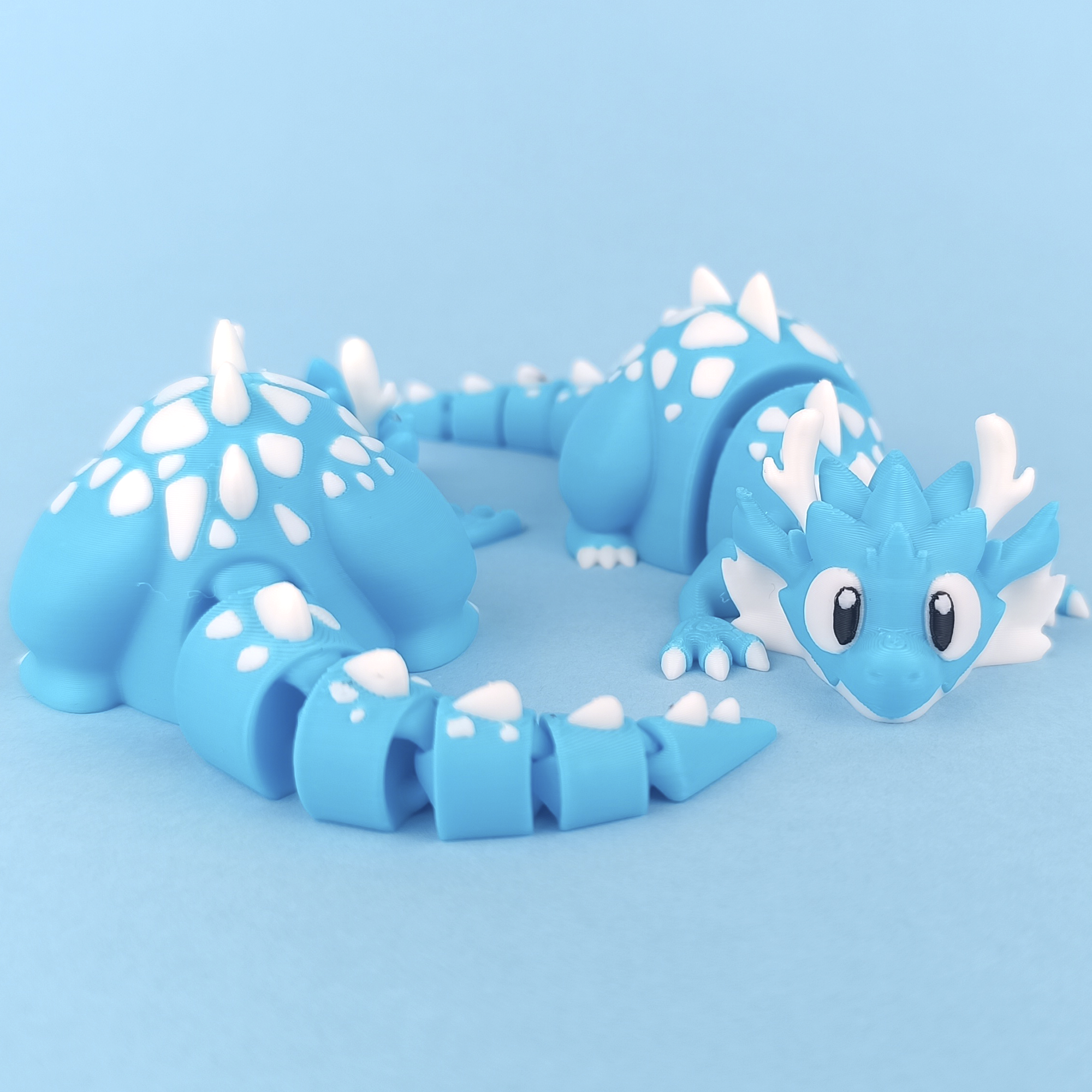 Flexi Dragon - Figurina 3D Dragon Articulat Albastru