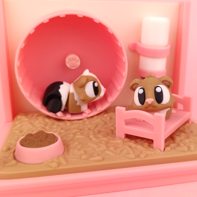 Guinea Pig House - Scena 3D Porcusor de Guineea Kawaii