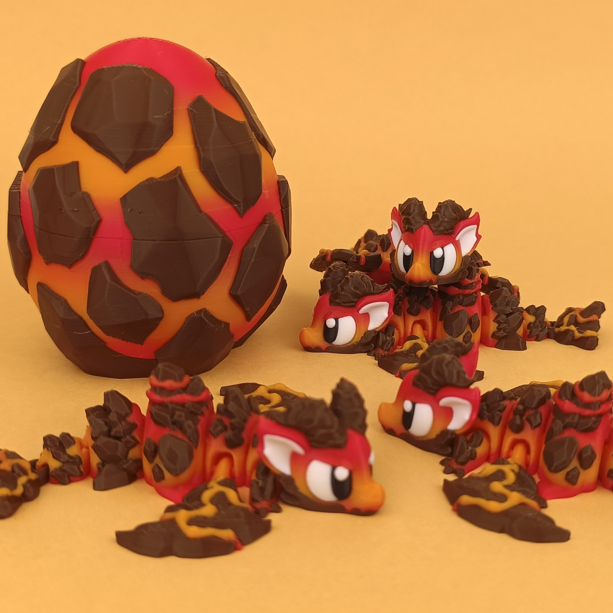 Lava Dragon Egg - Set 3D Dragon Articulat cu Ou