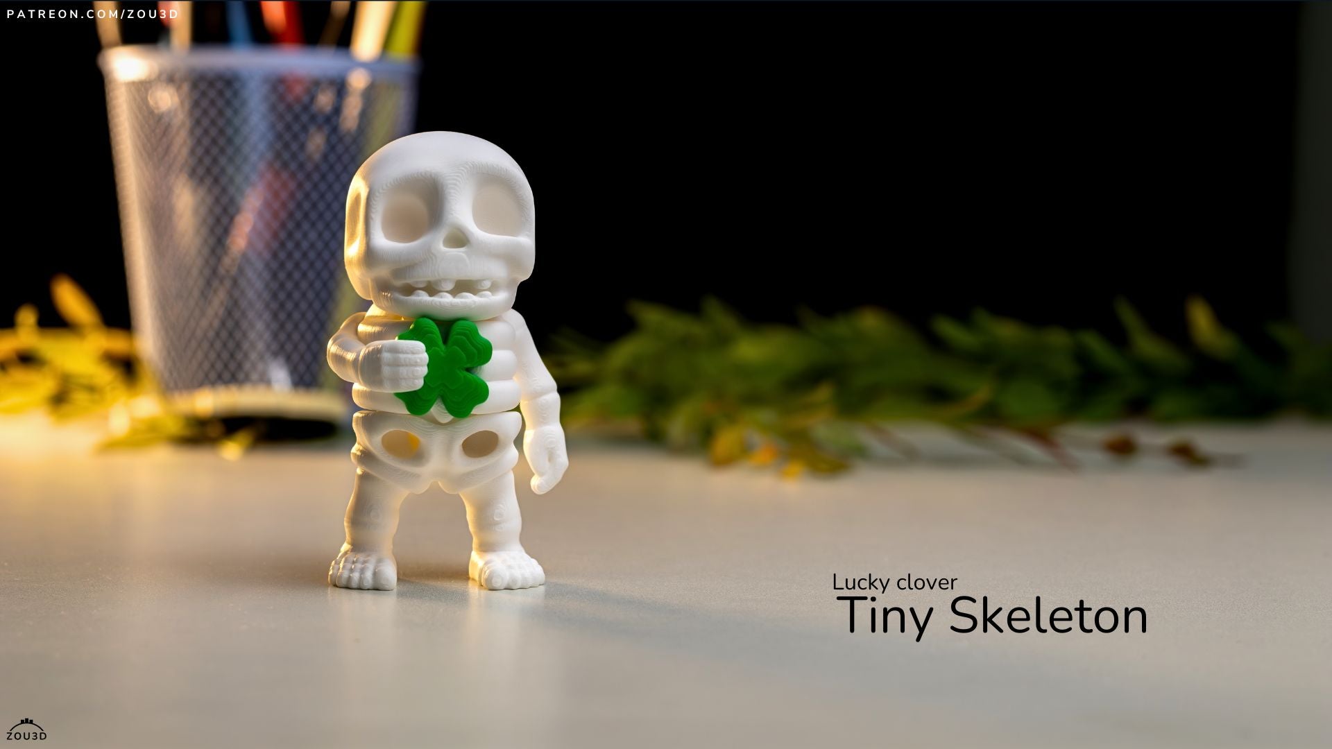 Lucky Clover Tiny Skeleton - Figurina 3D