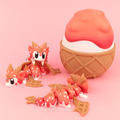 Strawberry Dragon Egg - Set 3D Dragon de Căpșună cu Ou Înghețată