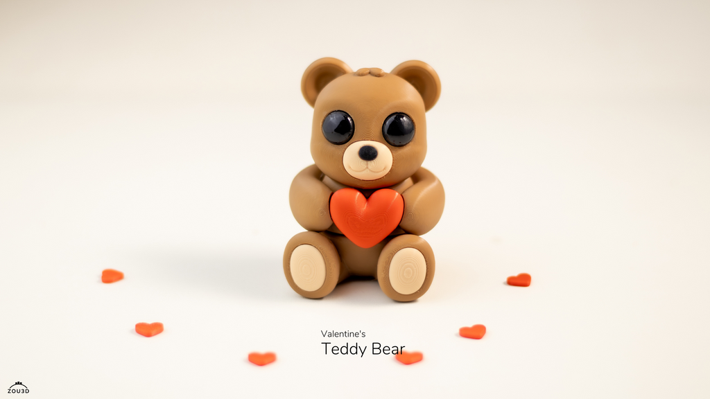 Valentine's Teddy Bear - Figurina 3D Ursulet Kawaii