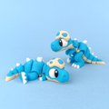 Flexi Baby T-Rex - Figurina 3D Dinozaur Kawaii Albastru Articulat