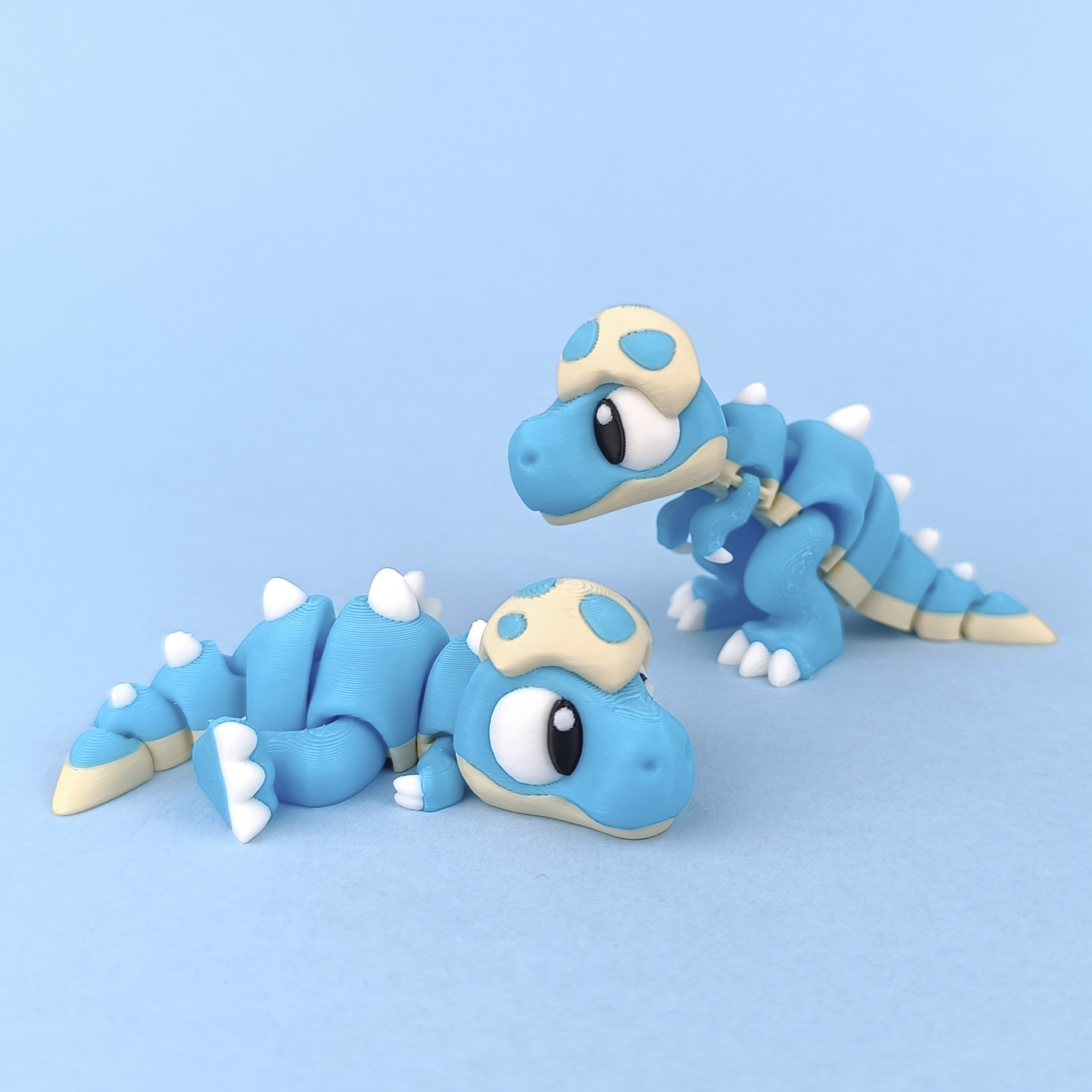 Flexi Baby T-Rex - Figurina 3D Dinozaur Kawaii Albastru Articulat