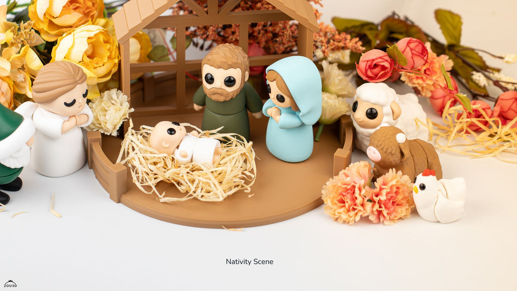 Nativity Scene - Scena Nasterii Domnului 3D Kawaii