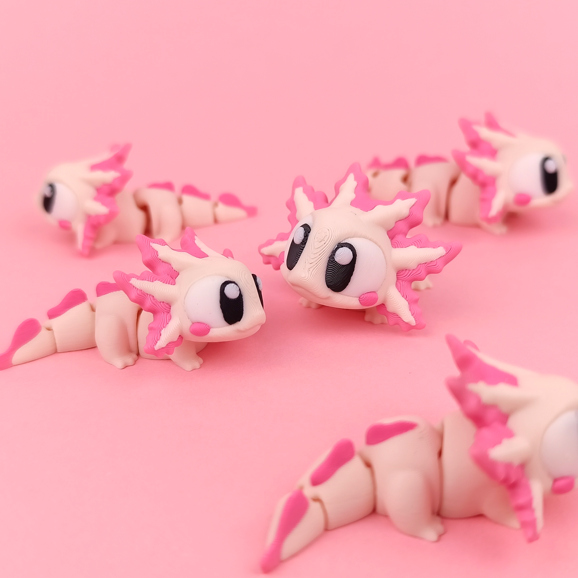 Flexi Axolotl - Figurina 3D Axolotl Kawaii Articulat